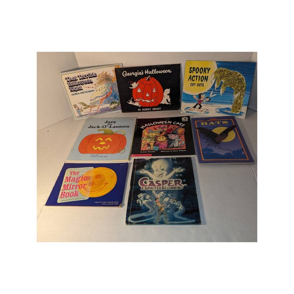 Lot 8 Vintage Children's Halloween Spooky Books Rare Scholastic Troll Rare